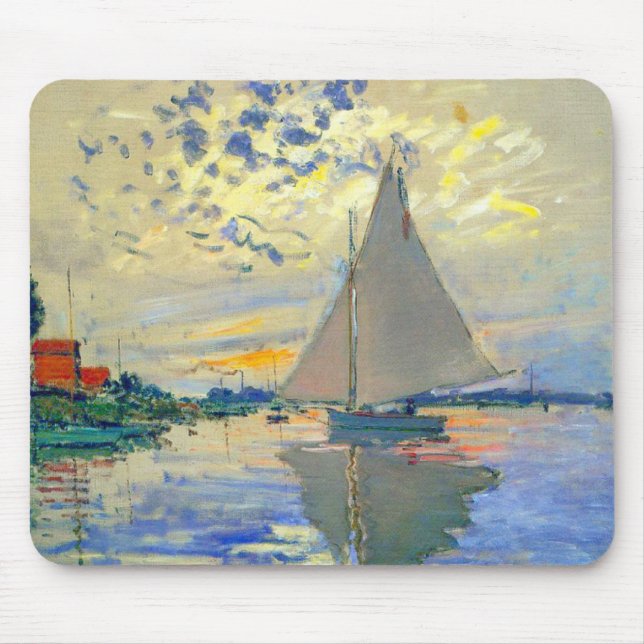 Monet Sailboat på Le Petit-Gennevilliers Musmatta (Framsidan)