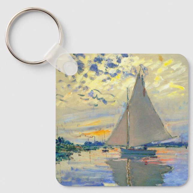 Monet Sailboat på Le Petit-Gennevilliers Nyckelring (Framsida)