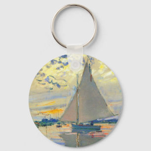 Monet Sailboat på Le Petit-Gennevilliers Nyckelring