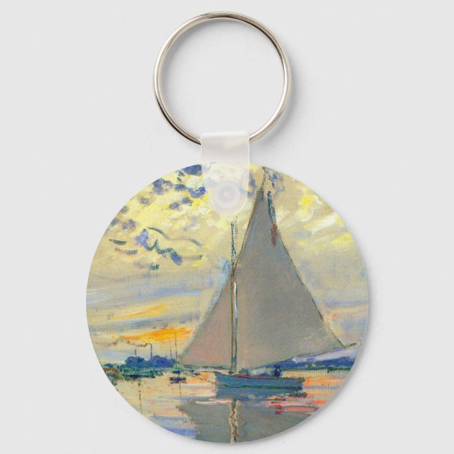 Monet Sailboat på Le Petit-Gennevilliers Nyckelring (Framsida)