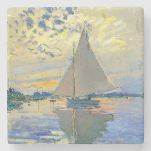 Monet Sailboat på Le Petit-Gennevilliers Stenunderlägg