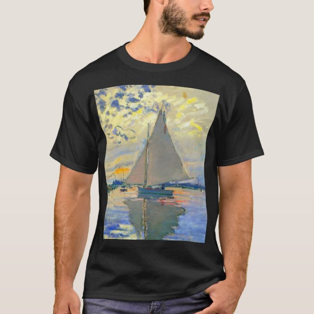 Monet Sailboat på Le Petit-Gennevilliers T Shirt (Framsida)