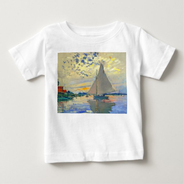 Monet Sailboat på Le Petit-Gennevilliers T Shirt (Framsida)