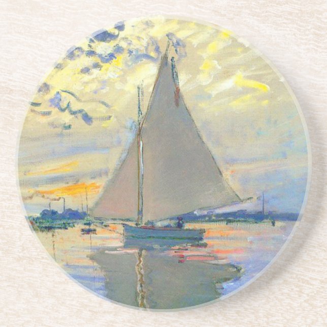 Monet Sailboat på Le Petit-Gennevilliers Underlägg (Framsidan)