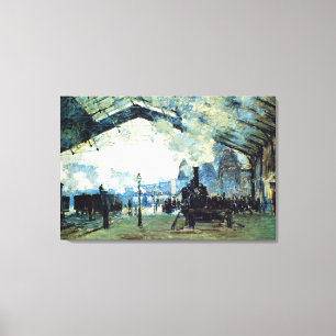 Monet - Saint-Lazare Gare, Normandie Tåg Canvastryck