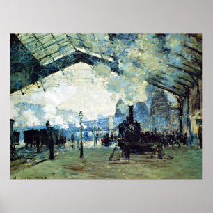 Monet - Saint-Lazare Gare, Normandie Tåg Poster