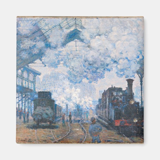 Monet - Saint-Lazare Station, Tåg Magnet (Framsidan)