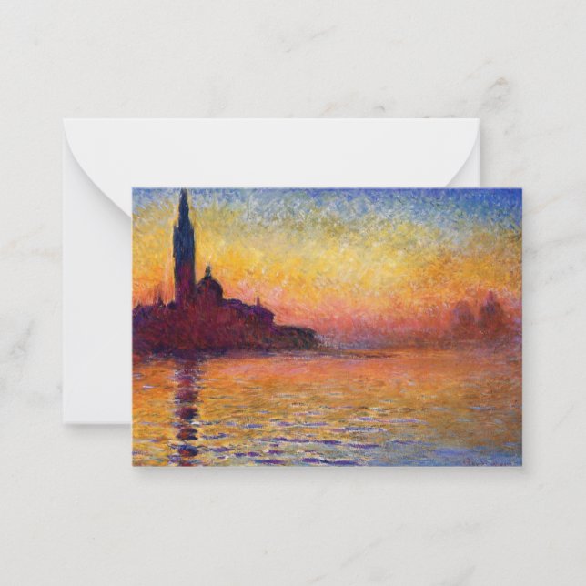 Monet - San Giorgio Maggiore i skymningen Anteckningskort (Framsida)