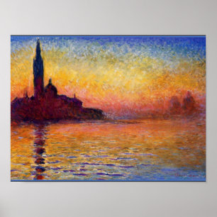 Monet - San Giorgio Maggiore vid Dusk, bra art Poster