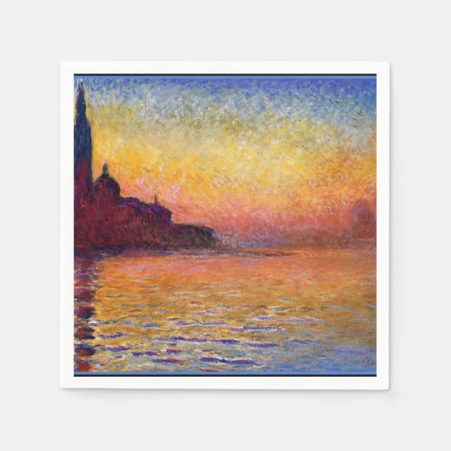 Monet - San Giorgio Maggiore vid Dusk Pappersservett (Framsidan)