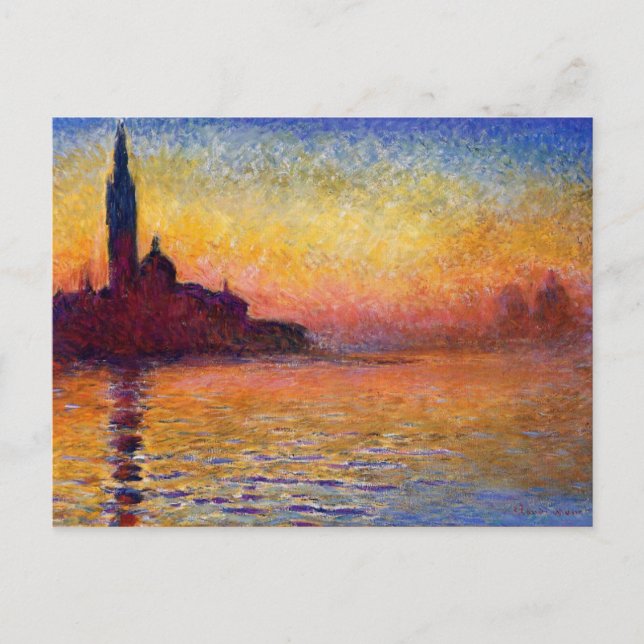 Monet - San Giorgio Maggiore vid Dusk Vykort (Framsida)