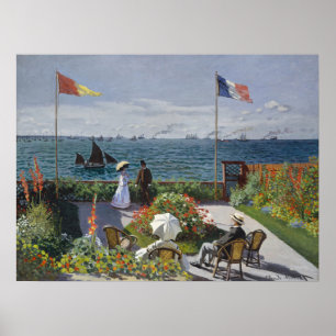 Monet Seaside Garden Blooms Classic-Sjölandskap Poster