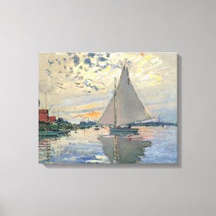 Monet Segelbåt Fransk Impressionism Klassisk Konst Canvastryck