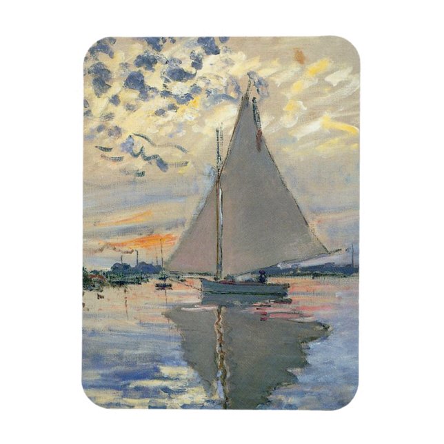 Monet Segelbåt Fransk Impressionism Klassisk Konst Magnet (Vertikal)
