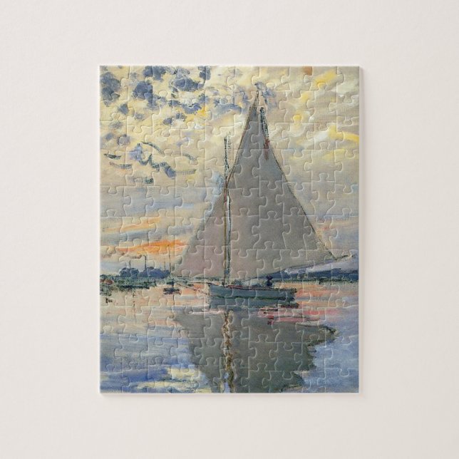 Monet Segelbåt Fransk Impressionism Klassisk Konst Pussel (Vertikal)