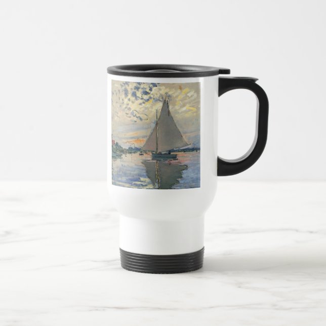 Monet Segelbåt Fransk Impressionism Klassisk Konst Resemugg (Höger)