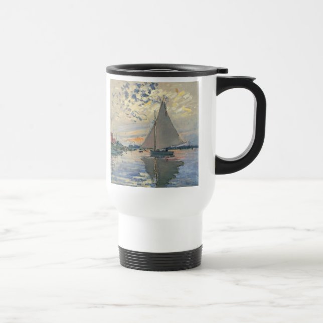 Monet Segelbåt Fransk Impressionism Klassisk Konst Resemugg (Höger)