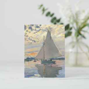 Monet Segelbåt Fransk Impressionism Klassisk Konst Vykort