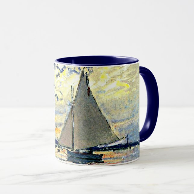 Monet - Segelbåt i Le Petit-Gennevilliers Mugg (Framsida höger)