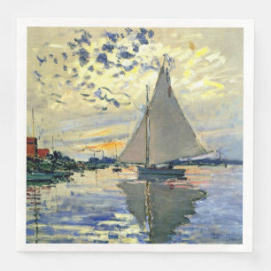 Monet - Segelbåt i Le Petit-Gennevilliers Pappersservett