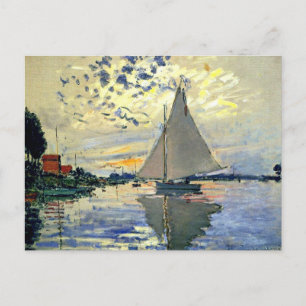 Monet - Segelbåt i Le Petit-Gennevilliers Vykort