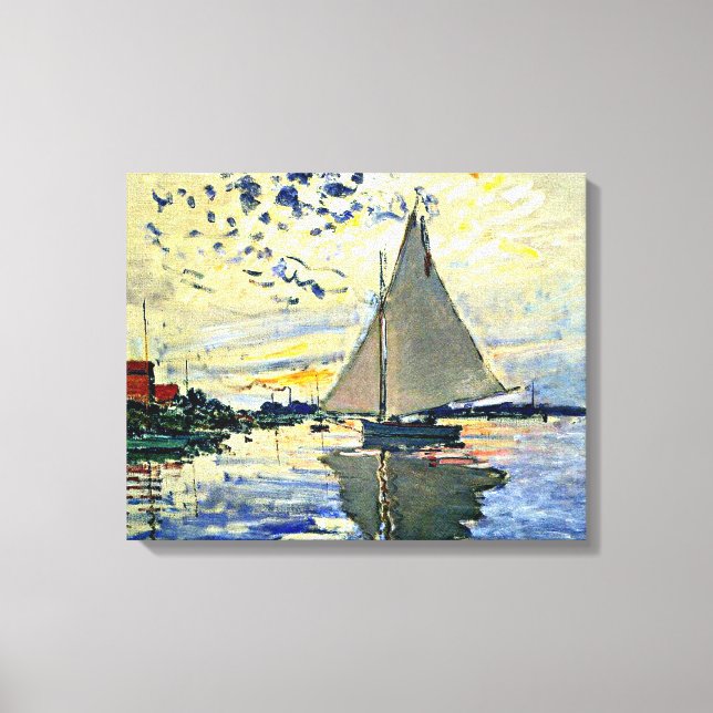 Monet - Segelbåt vid le Petit Gennevilliers Canvastryck (Framsida)