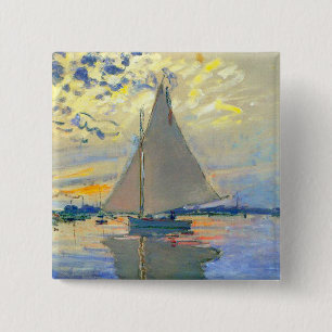 Monet Segelbåt vid Le Petit-Gennevilliers Knapp