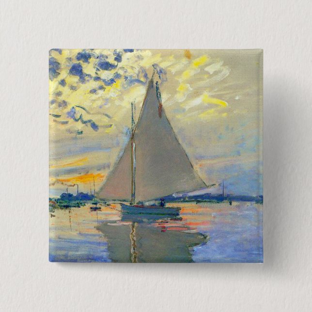 Monet Segelbåt vid Le Petit-Gennevilliers Knapp (Framsida)