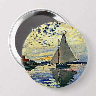 Monet - Segelbåt vid le Petit Gennevilliers Knapp