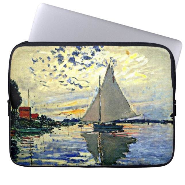 Monet - Segelbåt vid le Petit Gennevilliers Laptop Fodral (Framsidan)