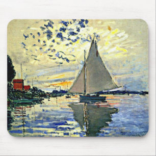 Monet - Segelbåt vid le Petit Gennevilliers Musmatta