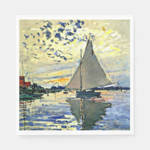 Monet - Segelbåt vid le Petit Gennevilliers Pappersservett