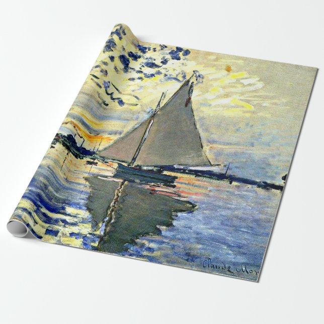 Monet - Segelbåt vid le Petit Gennevilliers Presentpapper (Utrullad)