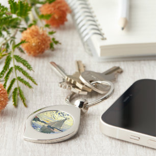 Monet - Segelbåt vid le Petit Gennevilliers Swirl Silverfärgad Nyckelring