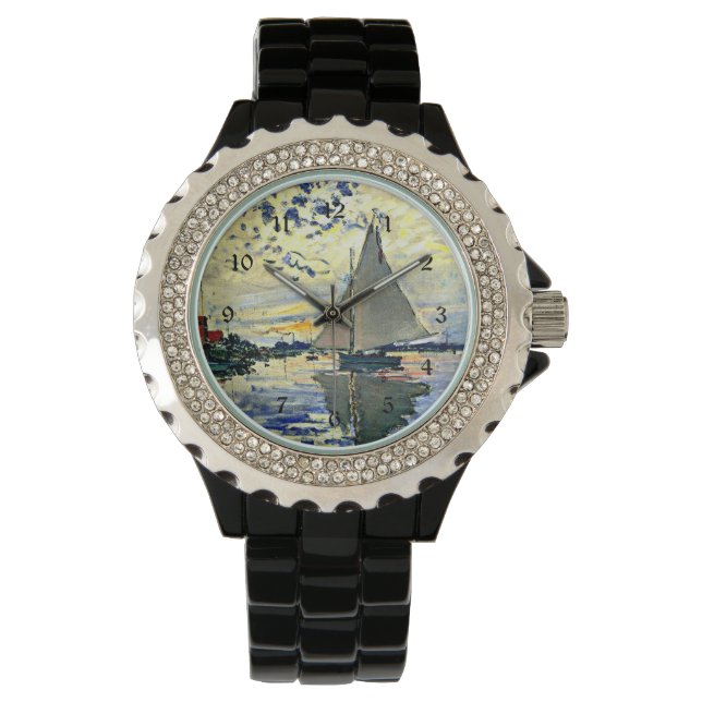 Monet - Segelbåt vid le Petit Gennevilliers Watch Armbandsur (Framsida)