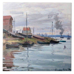 Monet - Seine vid Petit-Gennevilliers Kakelplatta