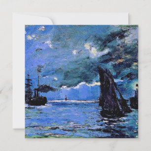 Monet - Sjölandskap, natteffekt, berömd Julkort