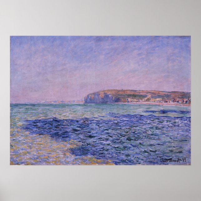 Monet - skuggor på havet klipporna i Pourville Poster (Framsidan)