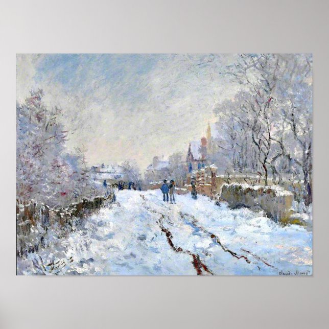 Monet - Snö Scene i Argentina Poster (Framsidan)