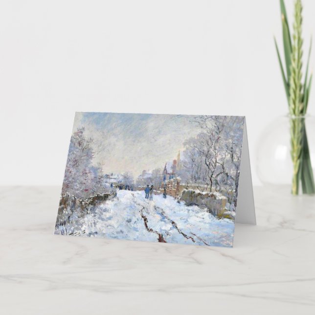Monet - Snöscen vid Argenteuil Anteckningskort (Framsida)