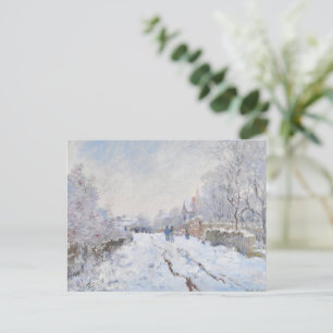 Monet Snöscen vid Argenteuil Helg Vykort