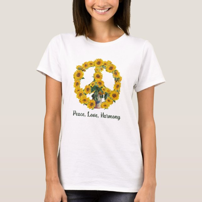 Monet-solblommor, Fredstecken med offertdesign T Shirt (Framsida)