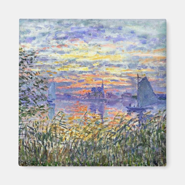 Monet - Solnedgång på Seine, bra konsmålning Magnet (Framsidan)
