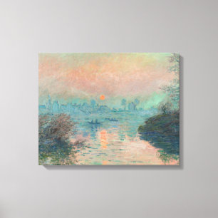Monet Solnedgång på Seine Fin konst Impressionism Canvastryck