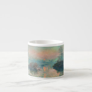 Monet Solnedgång på Seine Fin konst Impressionism Espressomugg