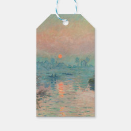 Monet Solnedgång på Seine Fin konst Impressionism Presentetikett