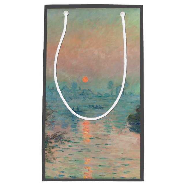 Monet Solnedgång på Seine Finkonst Impressionism  (Framsidan)