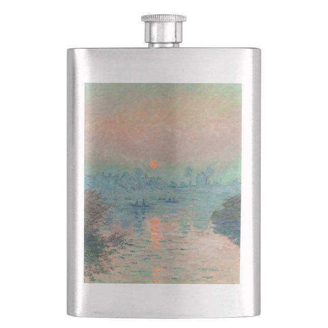 Monet Solnedgång på Seine Finkonst Impressionism  Fickplunta (Framsidan)