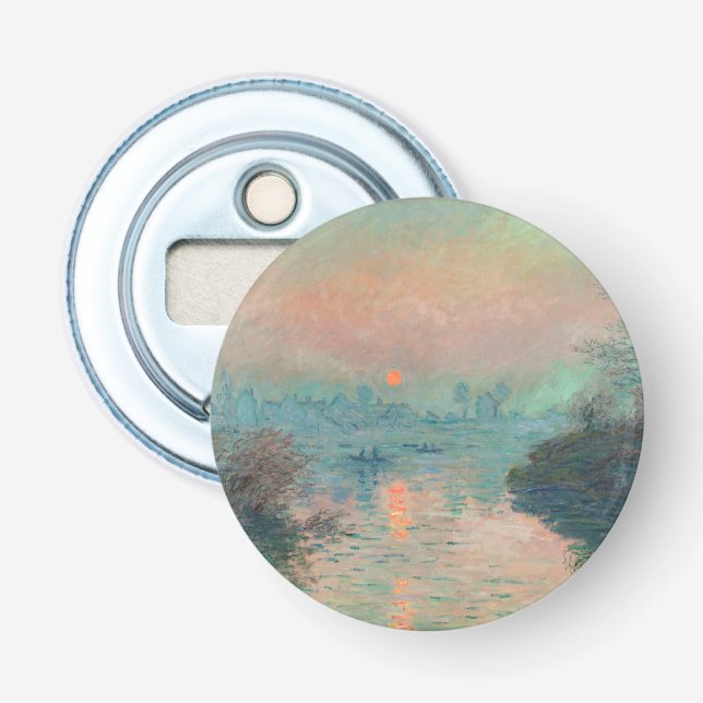 Monet Solnedgång på Seine Finkonst Impressionism  Flasköppnare (Framsidan)