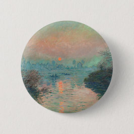 Monet Solnedgång på Seine Finkonst Impressionism Knapp